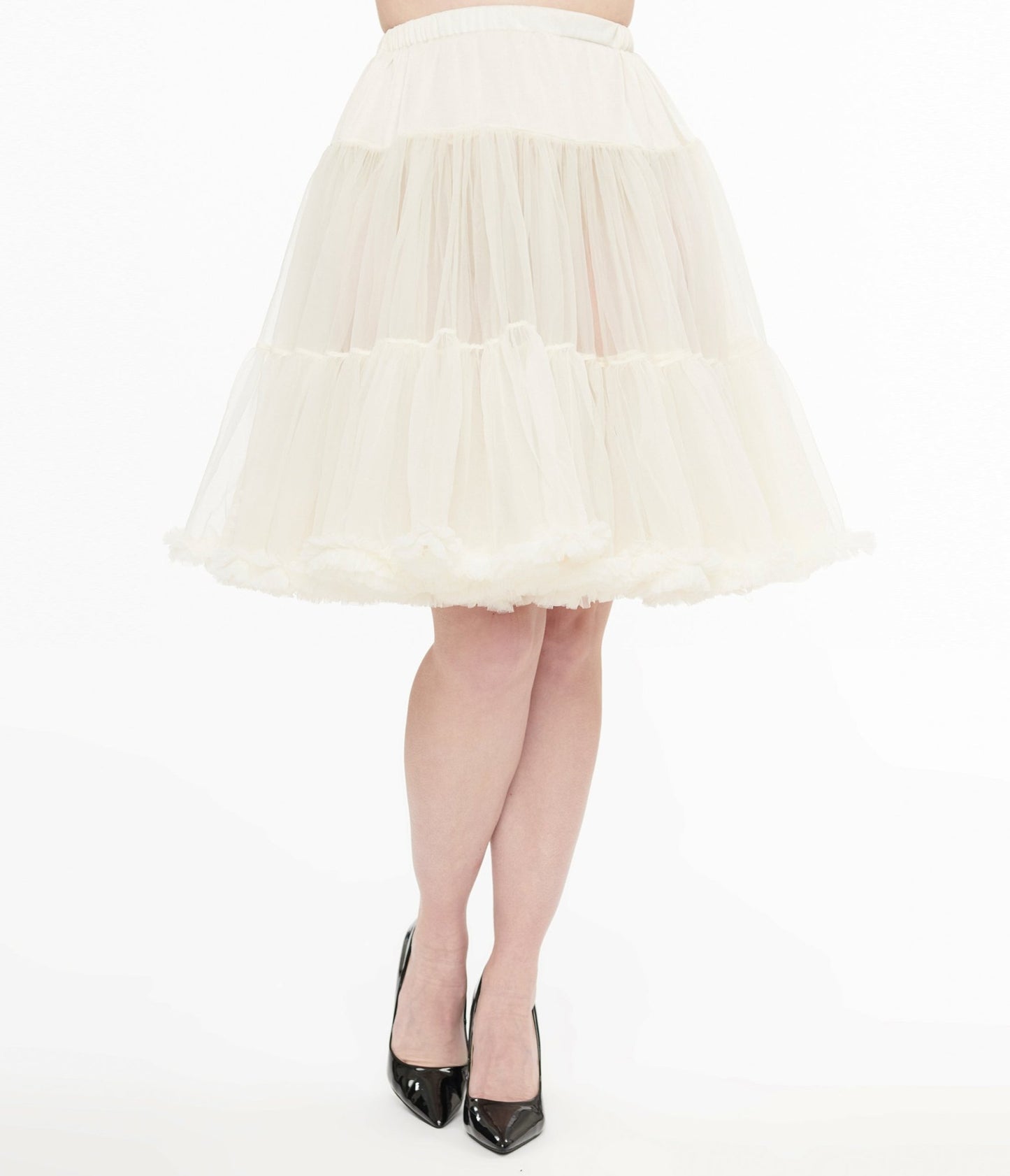 Unique Vintage 1950s Ivory Retro Style Ruffled Petticoat Crinoline - Unique Vintage - Womens, ACCESSORIES, PETTICOATS