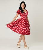 Unique Vintage 1950s Red & Pink Heart Convertible Sweetheart Dress - Unique Vintage - Womens, DRESSES, PROM AND SPECIAL OCCASION
