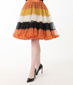 Unique Vintage 1950s Style Candy Corn Stripe Ruffled Petticoat Crinoline - Unique Vintage - Womens, ACCESSORIES, PETTICOATS