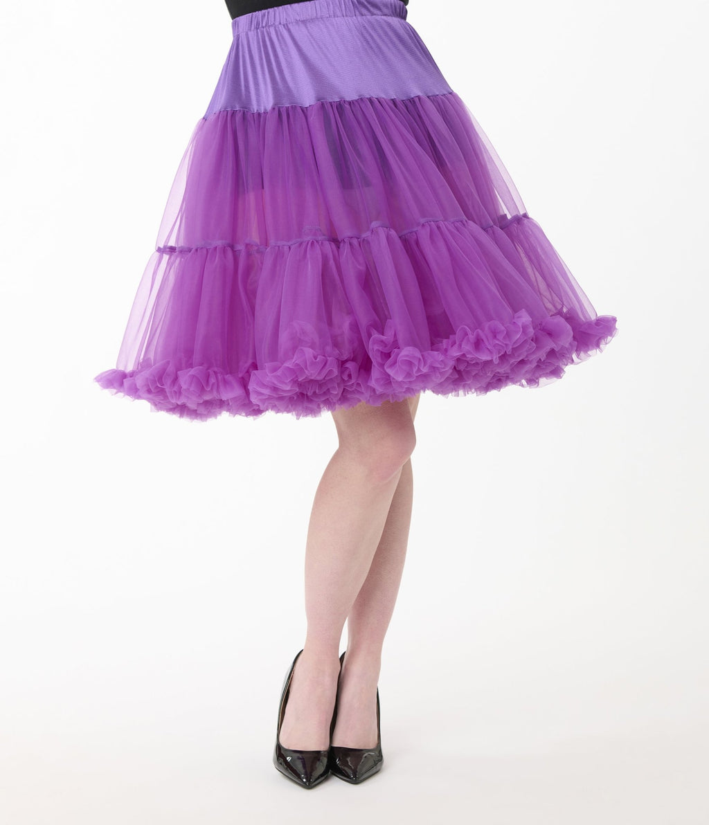 Unique Vintage 1950s Style Purple Ruffled Petticoat Crinoline - Unique Vintage - Womens, ACCESSORIES, PETTICOATS