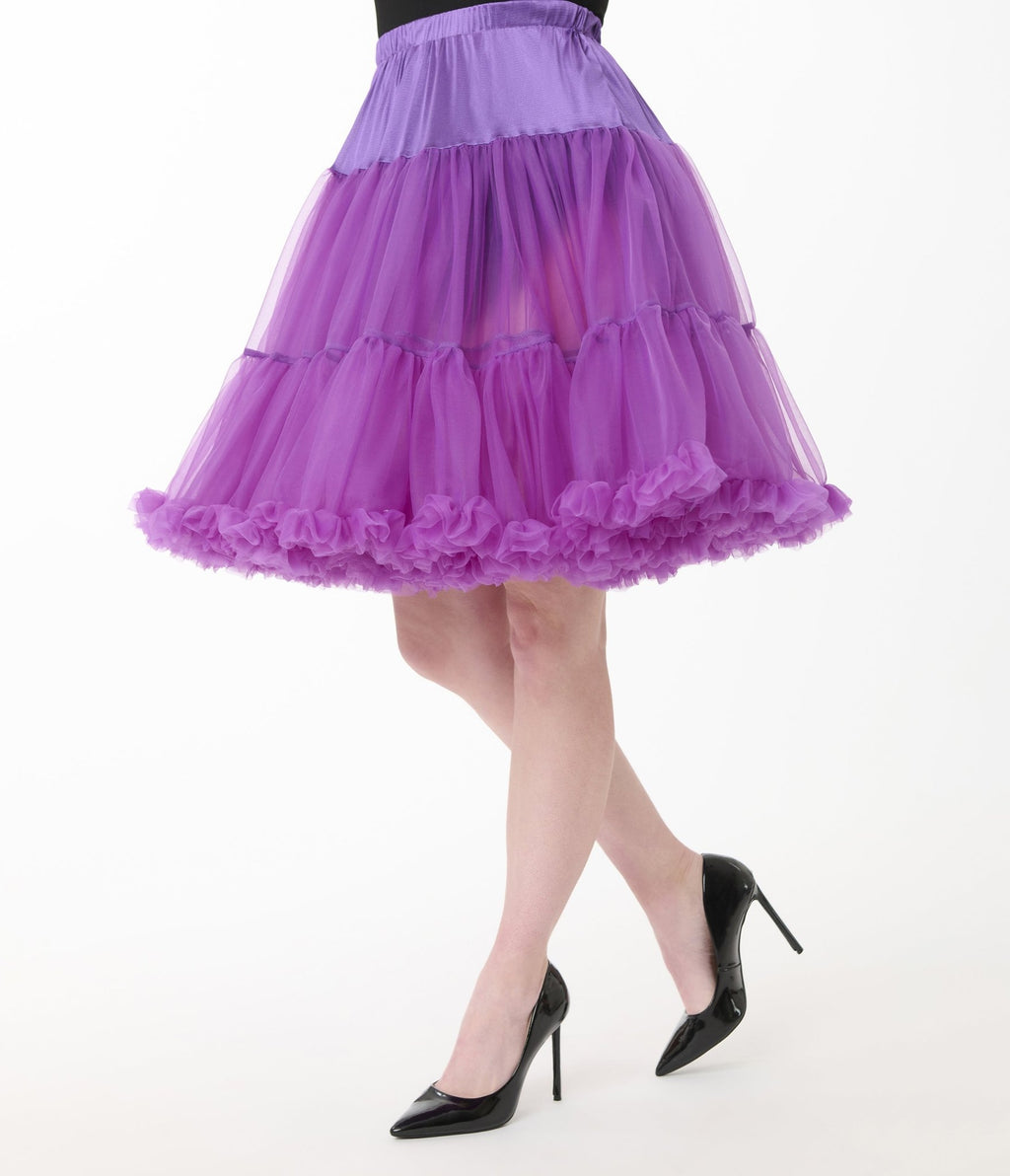 Unique Vintage 1950s Style Purple Ruffled Petticoat Crinoline - Unique Vintage - Womens, ACCESSORIES, PETTICOATS