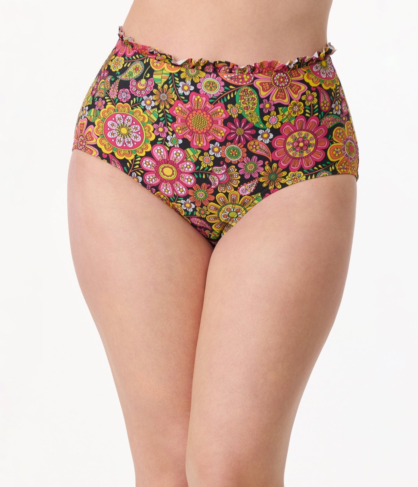 Unique Vintage 1960s Kaleidoscope Floral Cape May Swim Bottoms - Unique Vintage - Womens, SWIM, BOTTOM
