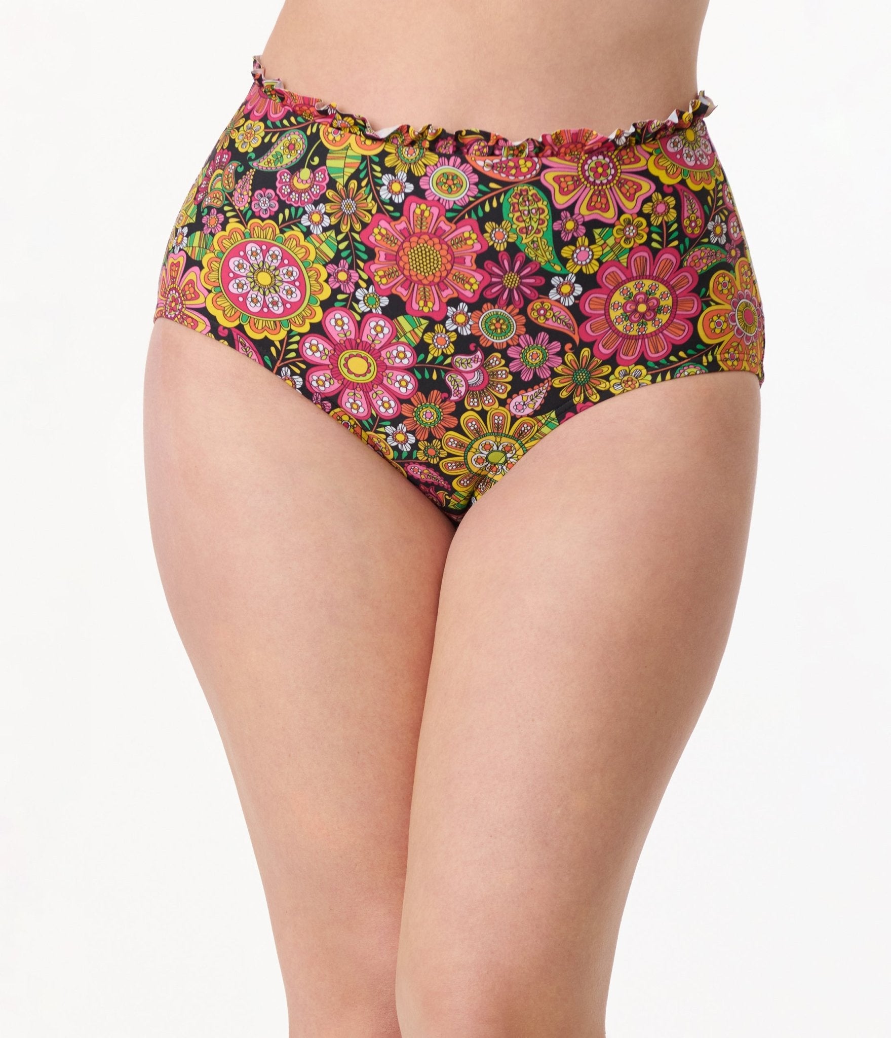 Unique Vintage 1960s Kaleidoscope Floral Cape May Swim Bottoms - Unique Vintage - Womens, SWIM, BOTTOM