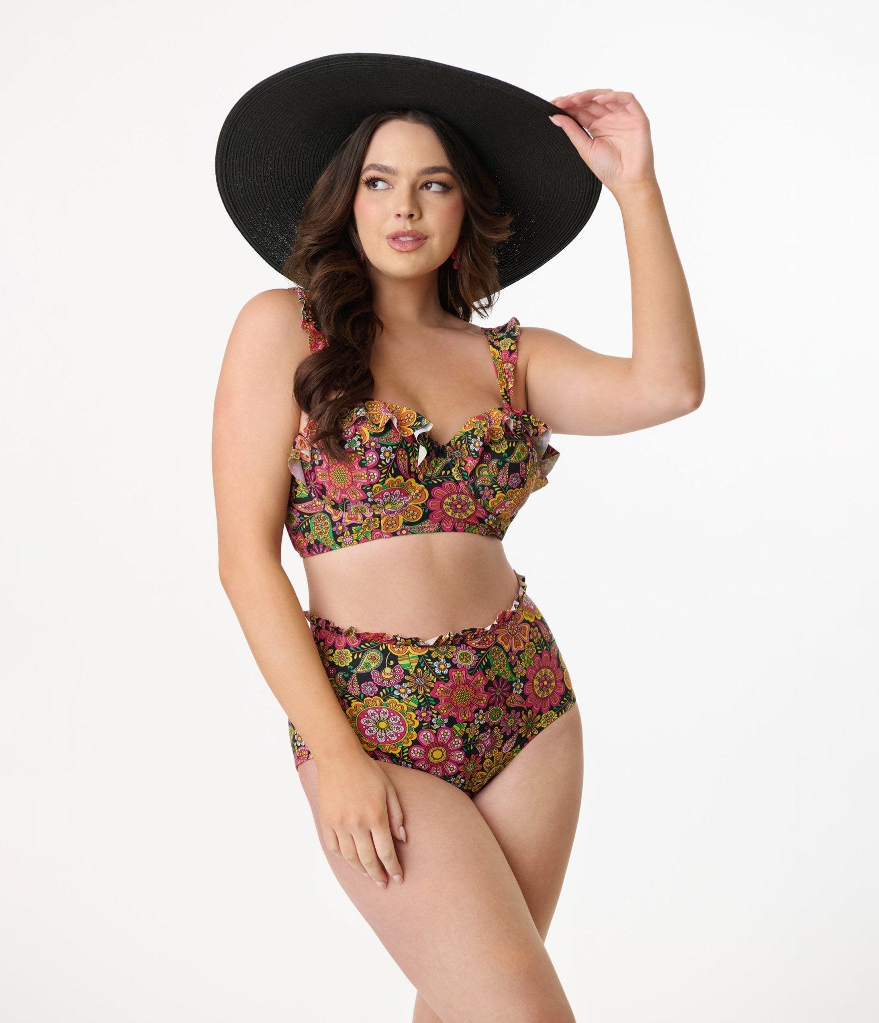 Unique Vintage 1960s Kaleidoscope Floral Cape May Swim Bottoms - Unique Vintage - Womens, SWIM, BOTTOM