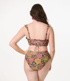 Unique Vintage 1960s Kaleidoscope Floral Daphne Swim Bottoms - Unique Vintage - Womens, SWIM, BOTTOM