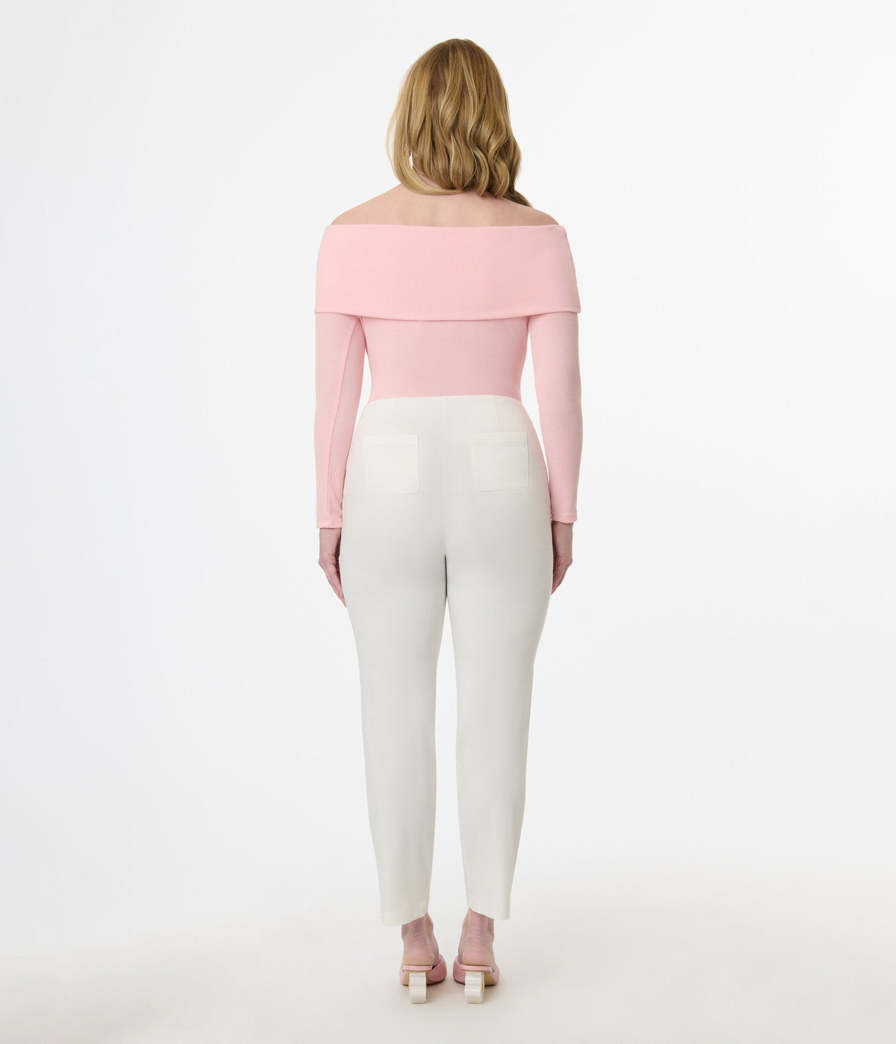 Unique Vintage 1960s Light Pink Folded Shoulder Knit Top - Unique Vintage - Womens, TOPS, KNIT TOPS