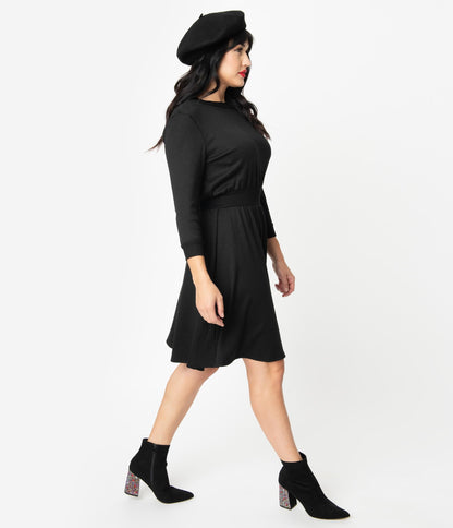 Unique Vintage 1960s Style Black Abigail Fit & Flare Dress - Unique Vintage - Womens, DRESSES, FIT AND FLARE