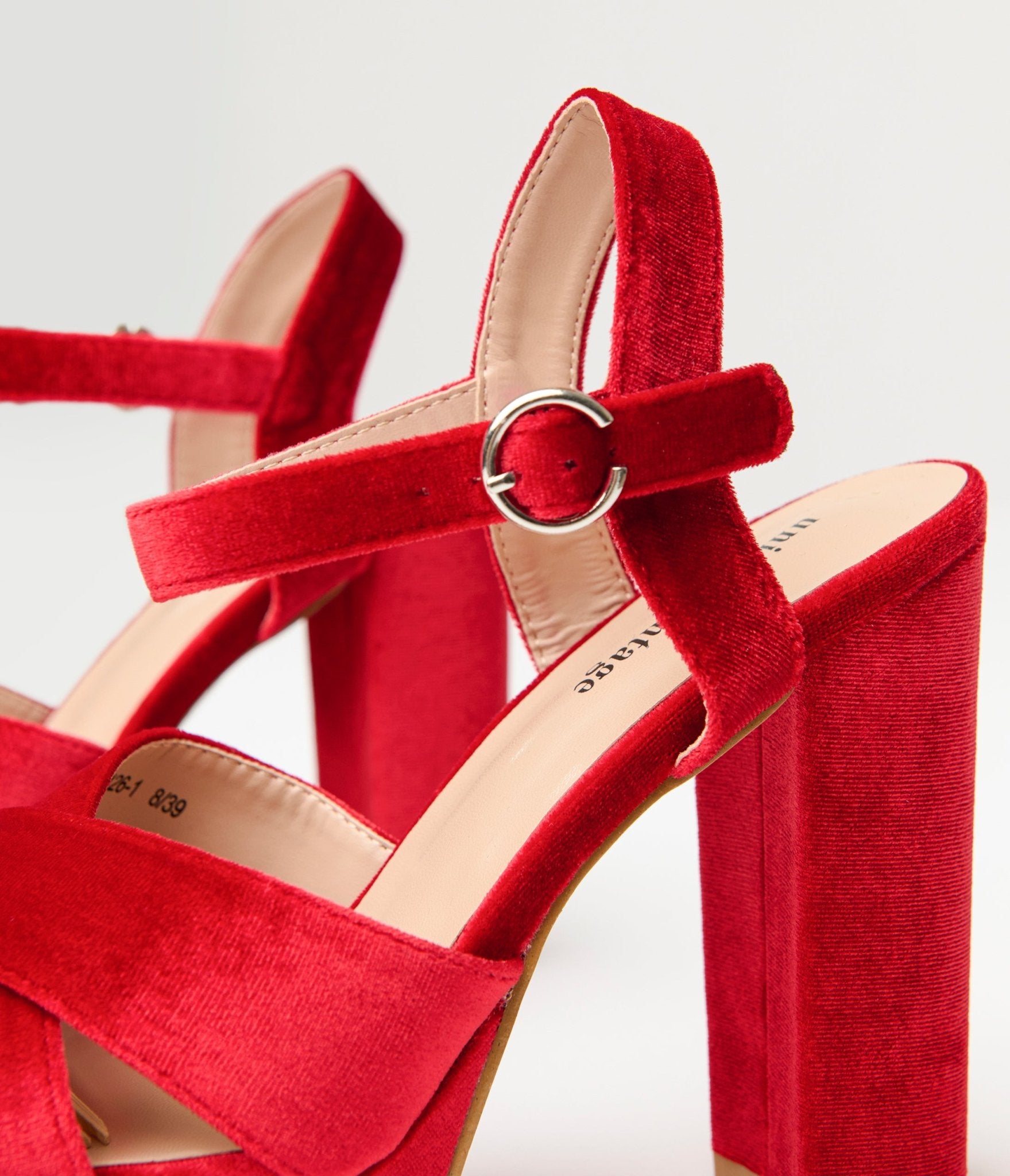 Unique Vintage 1970s Red Velvet Platforms - Unique Vintage - Womens, SHOES, HEELS