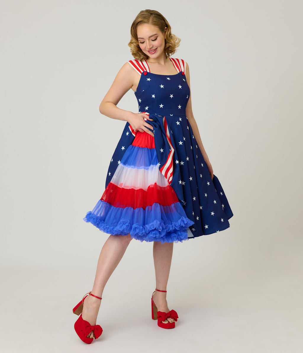 Unique Vintage Americana Tiered Petticoat - Unique Vintage - Womens, ACCESSORIES, PETTICOATS