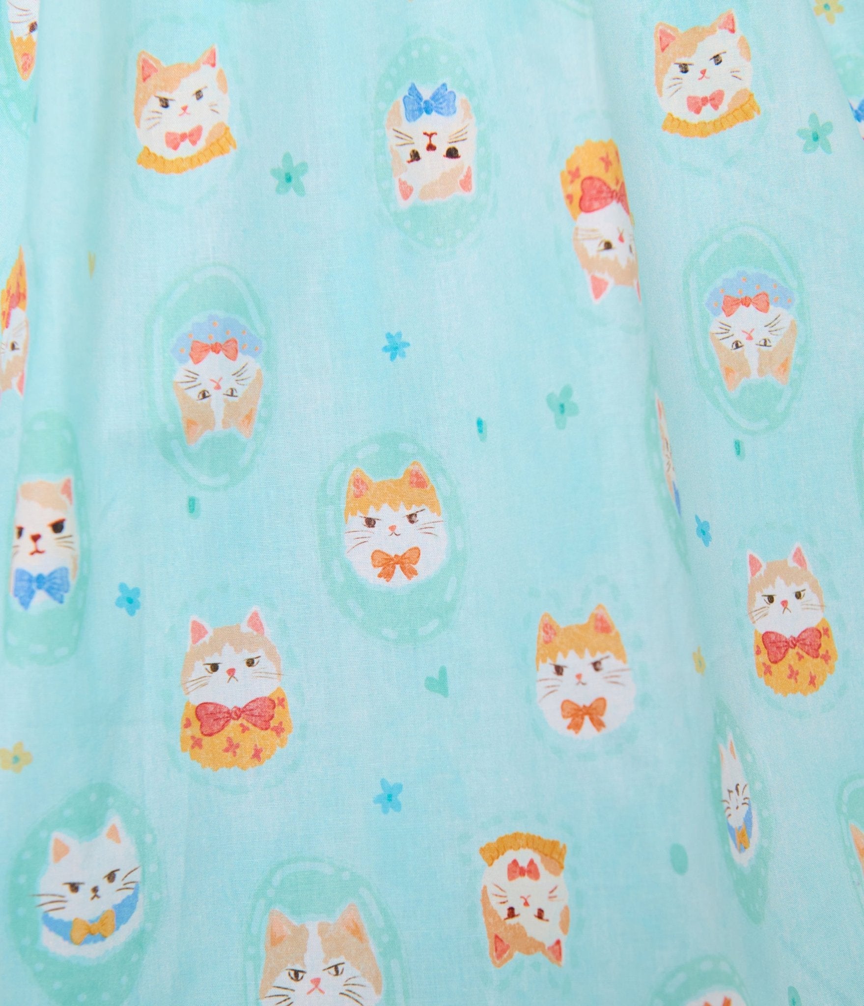 Unique Vintage Baby Blue Cat Print Swing Dress - Unique Vintage - Womens, DRESSES, SWING