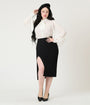 Unique Vintage Black Asymmetrical Pencil Skirt