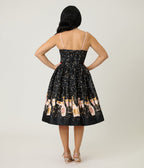 Unique Vintage Black Champagne Celebration Swing Dress - Unique Vintage - Womens, DRESSES, SWING
