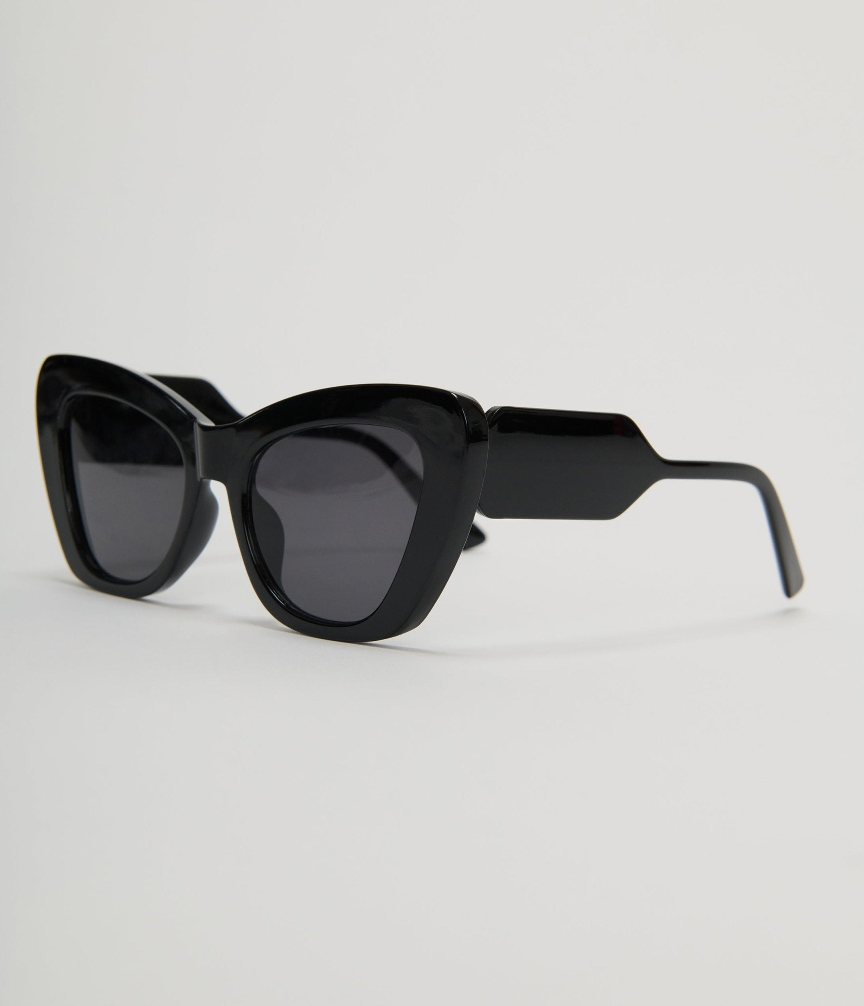 Unique Vintage Black Chunky Geometric Sunglasses - Unique Vintage - Womens, ACCESSORIES, SUNGLASSES