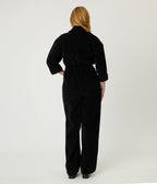 Unique Vintage Black Corduroy Jumpsuit - Unique Vintage - Womens, BOTTOMS, ROMPERS AND JUMPSUITS