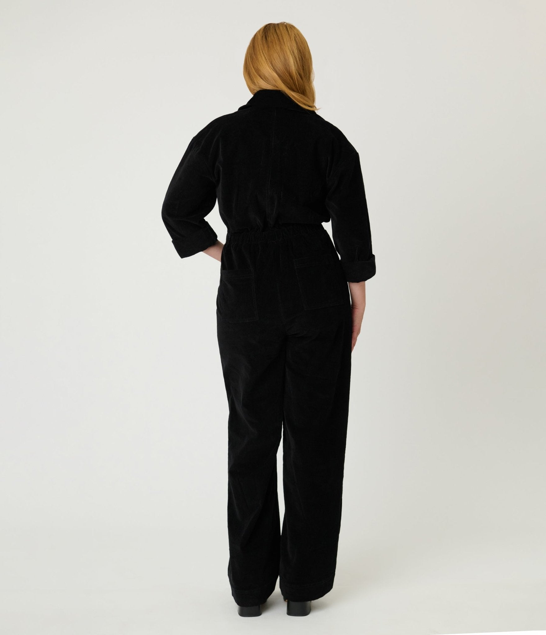 Unique Vintage Black Corduroy Jumpsuit - Unique Vintage - Womens, BOTTOMS, ROMPERS AND JUMPSUITS