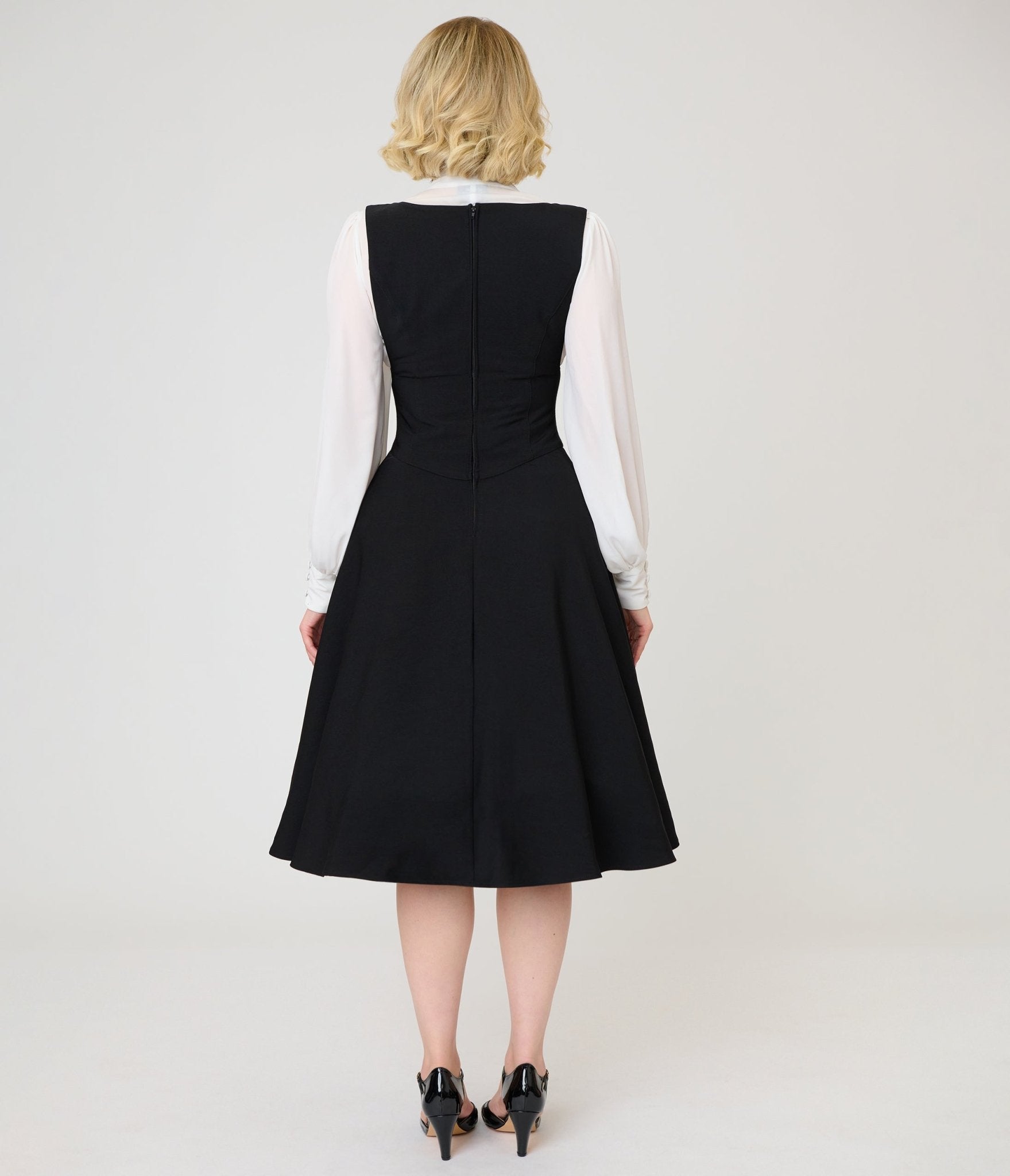 Unique Vintage Black Corset Pinafore Skirt - Unique Vintage - Womens, BOTTOMS, SKIRTS