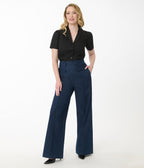 Unique Vintage Black Cotton Blouse - Unique Vintage - Womens, TOPS, WOVEN TOPS