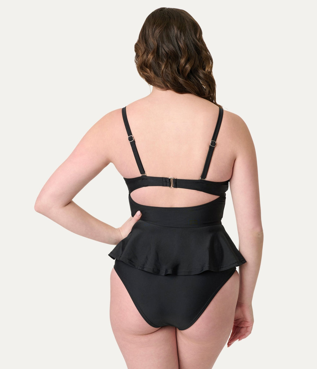 Unique Vintage Black Daphne Swim Bottom - Unique Vintage - Womens, SWIM, BOTTOM
