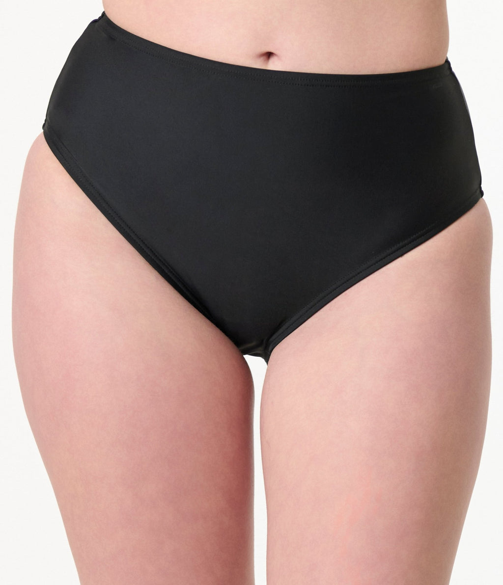 Unique Vintage Black Daphne Swim Bottom - Unique Vintage - Womens, SWIM, BOTTOM