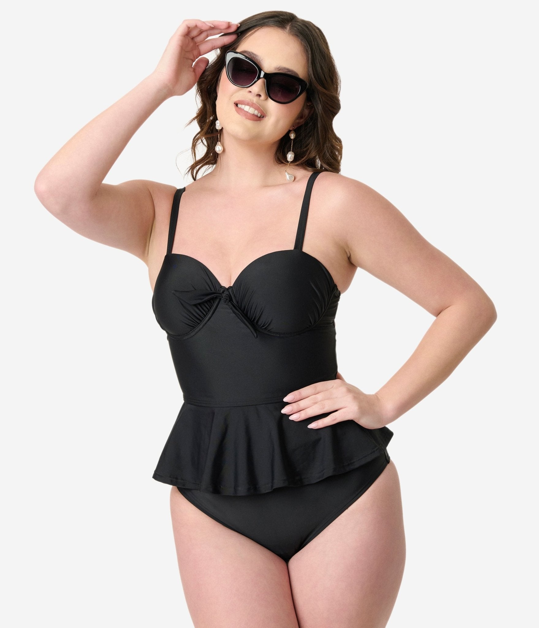 Unique Vintage Black Daphne Swim Bottom - Unique Vintage - Womens, SWIM, BOTTOM