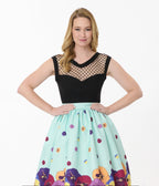 Unique Vintage Black Diamond Cable Top - Unique Vintage - Womens, TOPS, WOVEN TOPS