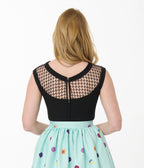 Unique Vintage Black Diamond Cable Top - Unique Vintage - Womens, TOPS, WOVEN TOPS