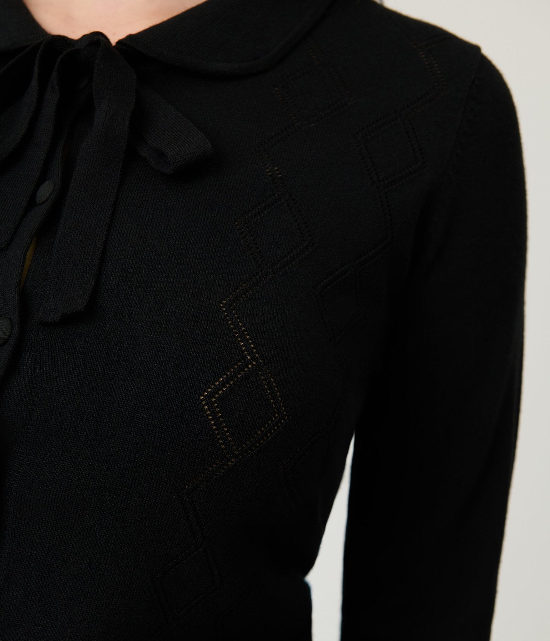 Unique Vintage Black Diamond Knit Cardigan - Unique Vintage - Womens, TOPS, SWEATERS