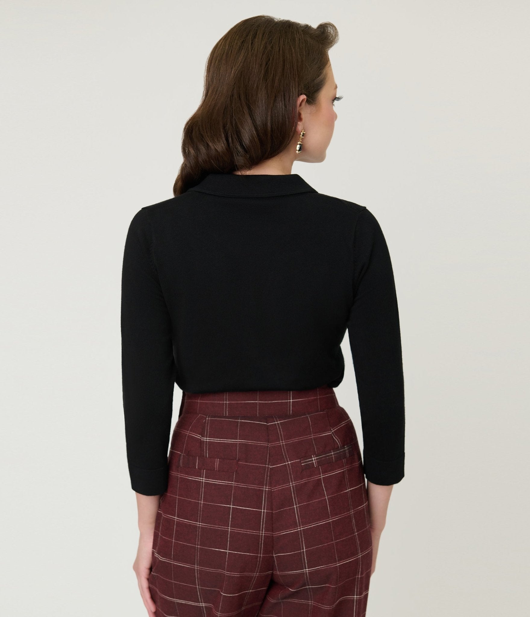 Unique Vintage Black Diamond Knit Cardigan - Unique Vintage - Womens, TOPS, SWEATERS