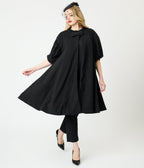 Unique Vintage Black Flare Swing Coat - Unique Vintage - Womens, TOPS, OUTERWEAR