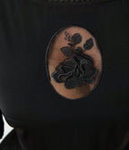 Unique Vintage Black Floral Mesh Cutout Swing Dress - Unique Vintage - Womens, DRESSES, SWING