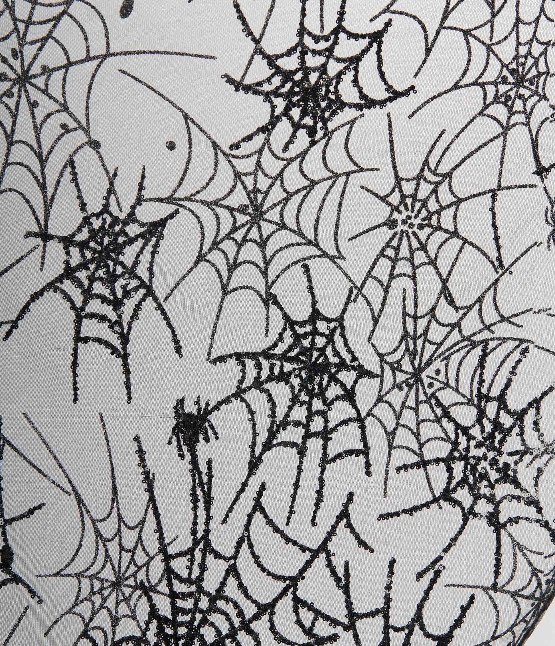Unique Vintage Black Glitter Spiderweb Mesh Cape - Unique Vintage - Womens, HALLOWEEN, TOPS