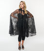 Unique Vintage Black Glitter Spiderweb Mesh Cape