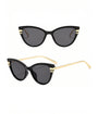 Unique Vintage Black & Gold Cat Eye Sunglasses