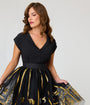 Unique Vintage Black & Gold Zodiac Ballerina Skirt