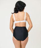 Unique Vintage Black High Waist Louise Swim Bottoms - Unique Vintage - Womens, SWIM, BOTTOM