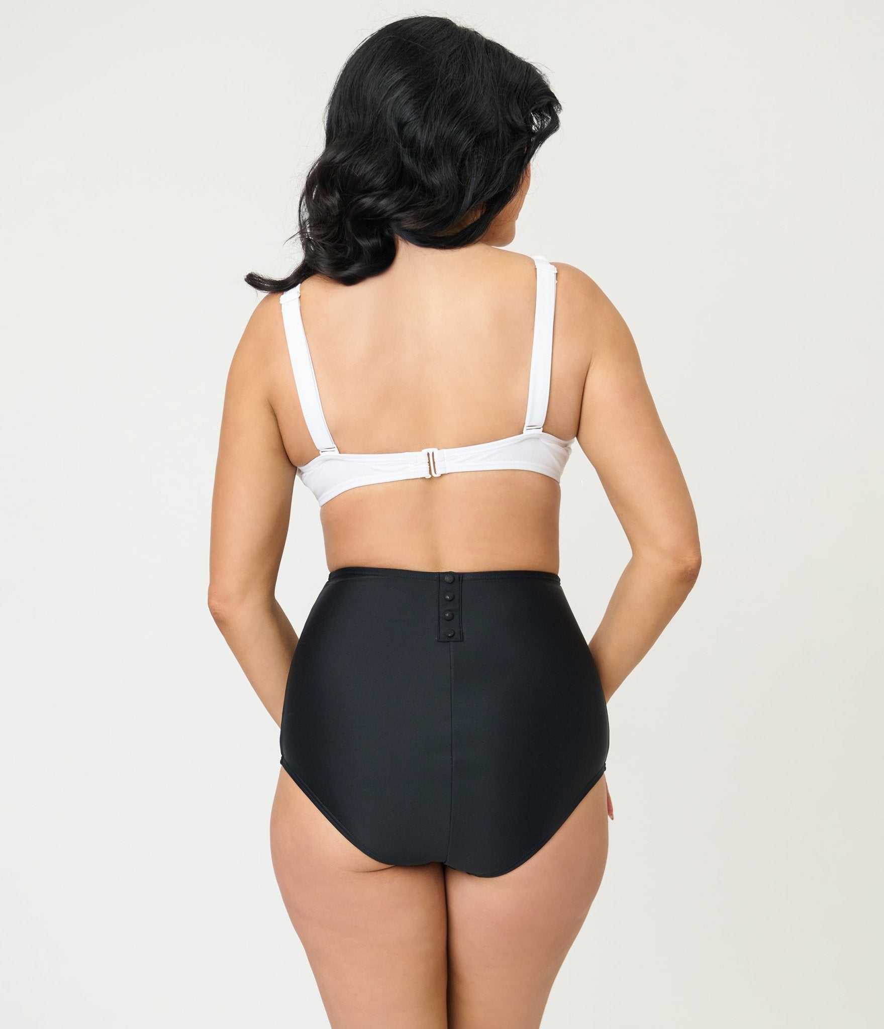 Unique Vintage Black High Waist Louise Swim Bottoms - Unique Vintage - Womens, SWIM, BOTTOM