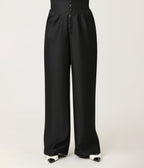 Unique Vintage Black High Waisted Trouser - Unique Vintage - Womens, BOTTOMS, PANTS