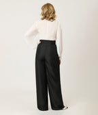 Unique Vintage Black High Waisted Trouser - Unique Vintage - Womens, BOTTOMS, PANTS