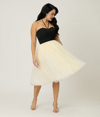 Unique Vintage Black & Ivory Sweetheart Halter Swing Dress - Unique Vintage - Womens, DRESSES, SWING