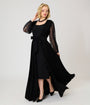 Unique Vintage Black Lace Hollywood Duster