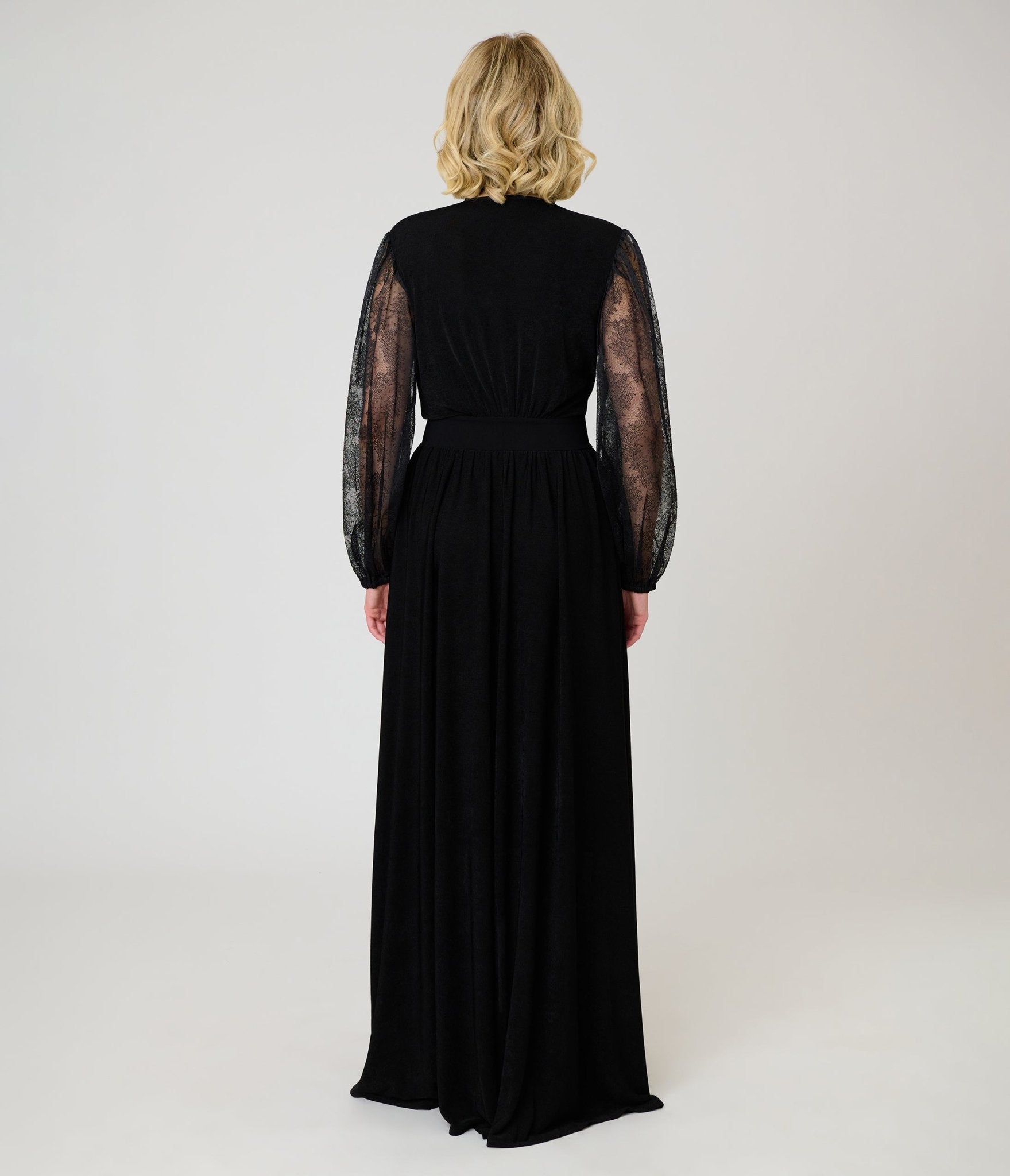 Unique Vintage Black Lace Hollywood Duster - Unique Vintage - Womens, DRESSES, MAXI