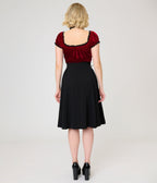 Unique Vintage Black Lace Up Swing Skirt - Unique Vintage - Womens, BOTTOMS, SKIRTS