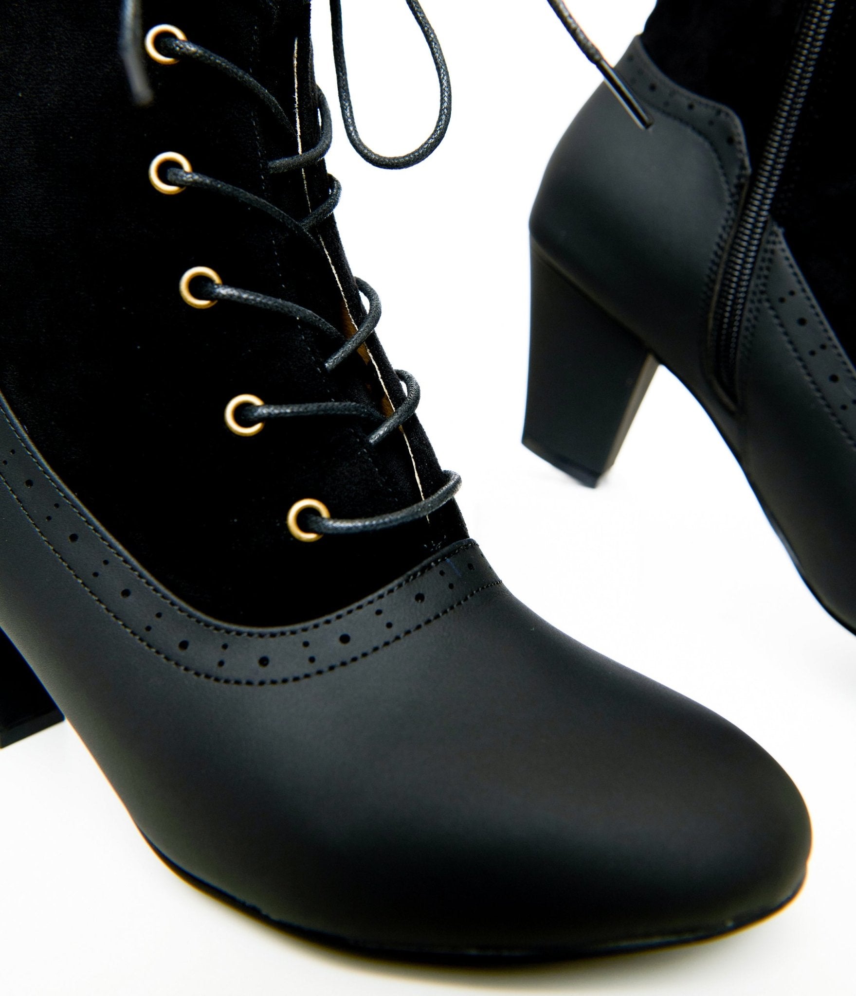 Unique Vintage Black Leatherette Victorian Boots - Unique Vintage - Womens, SHOES, BOOTS