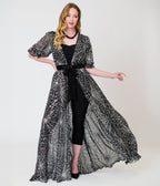 Unique Vintage Black Mesh & Silver Spiderweb Duster - Unique Vintage -