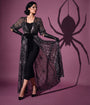 Unique Vintage Black Mesh & Silver Spiderweb Duster