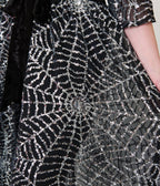 Unique Vintage Black Mesh & Silver Spiderweb Duster - Unique Vintage -