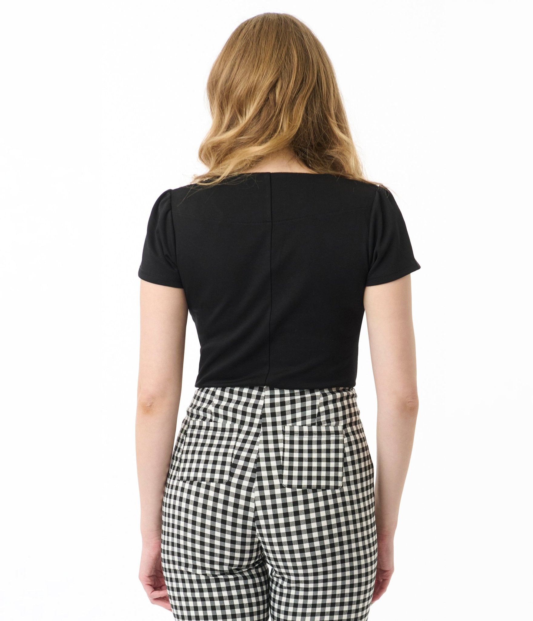 Unique Vintage Black Pentagon Collar Knit Top - Unique Vintage - Womens, TOPS, KNIT TOPS