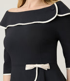 Unique Vintage Black Peplum Suit Pencil Dress - Unique Vintage - Womens, DRESSES, WIGGLE