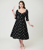 Unique Vintage Black & Pink Strawberry Lamar Swing Dress - Unique Vintage - Womens, DRESSES, SWING