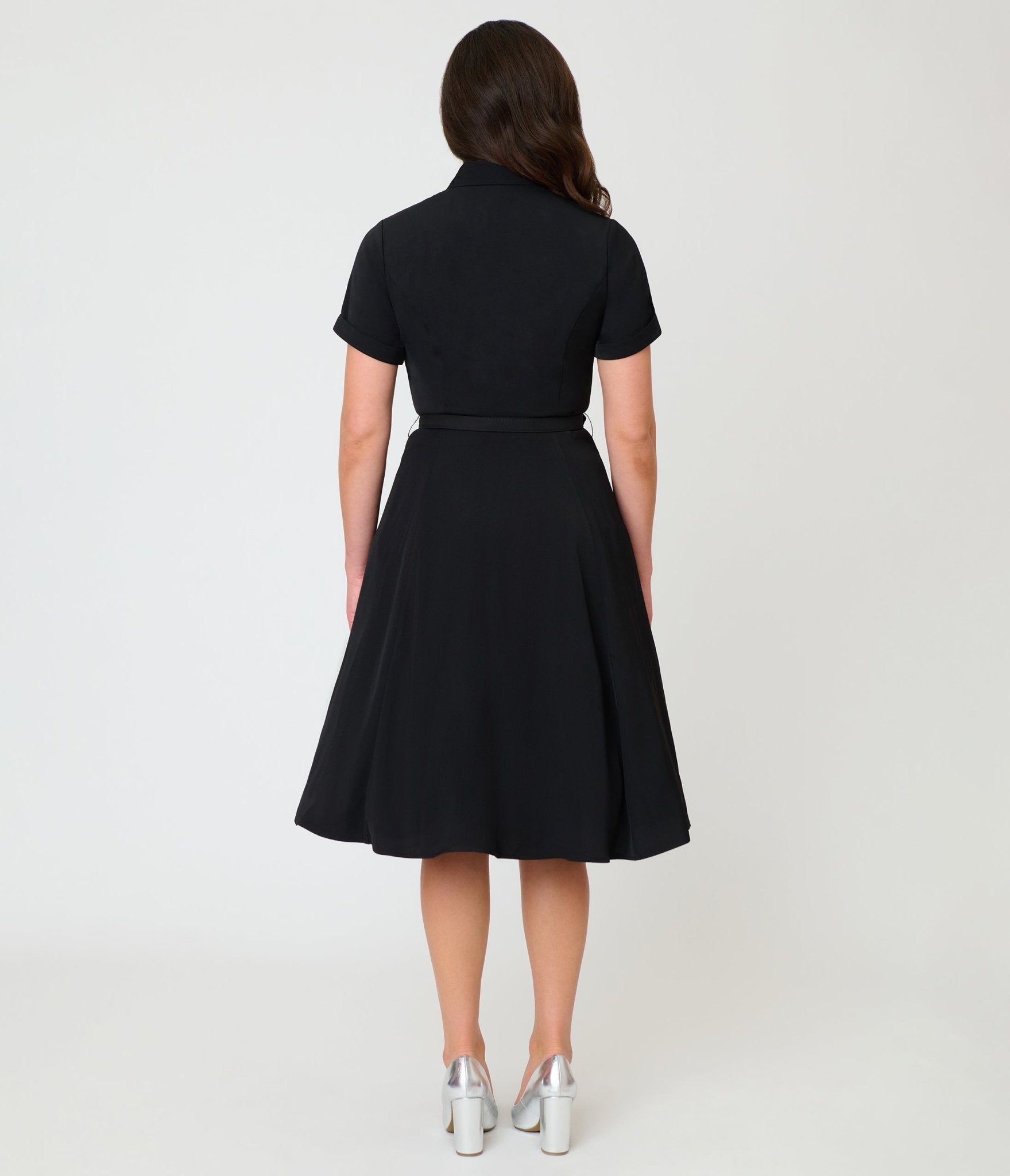 Unique Vintage Black & Rhinestone Skull Shadia Shirt Dress - Unique Vintage - Womens, DRESSES, SWING